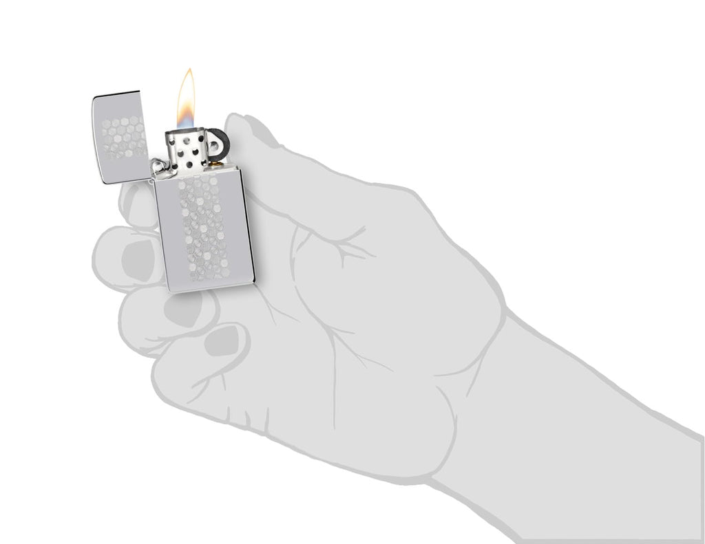 Zippo Gothic Window Design Armor® Black Ice® Pocket Lighter