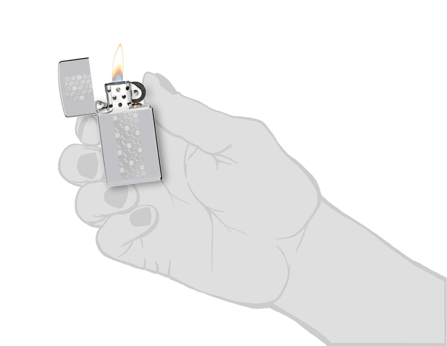 Zippo Gothic Window Design Armor® Black Ice® Pocket Lighter
