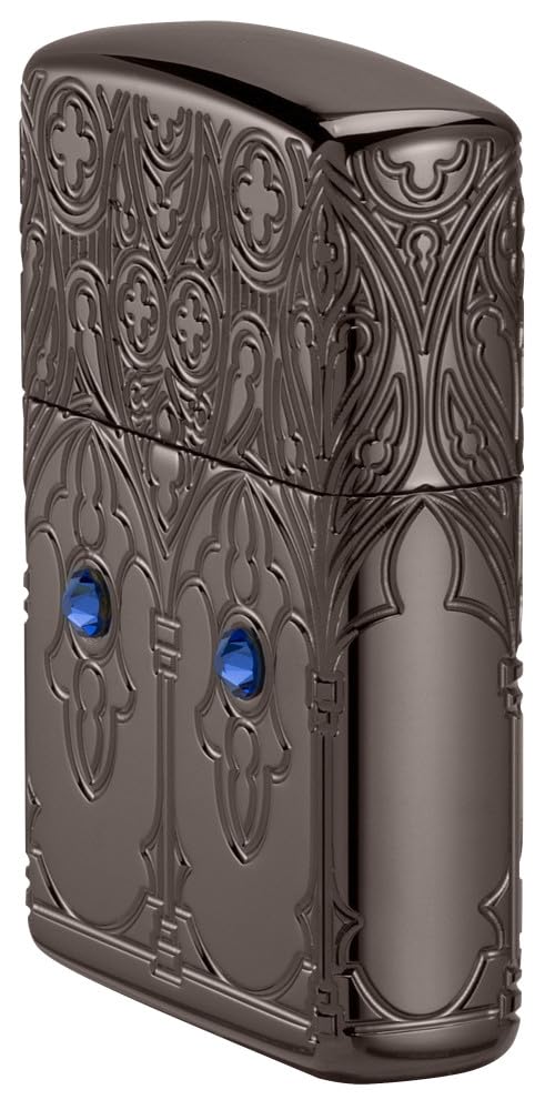 Zippo Gothic Window Design Armor® Black Ice® Pocket Lighter
