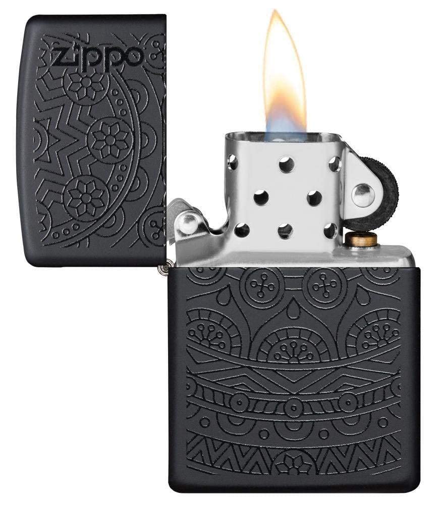 Zippo Gothic Window Design Armor® Black Ice® Pocket Lighter