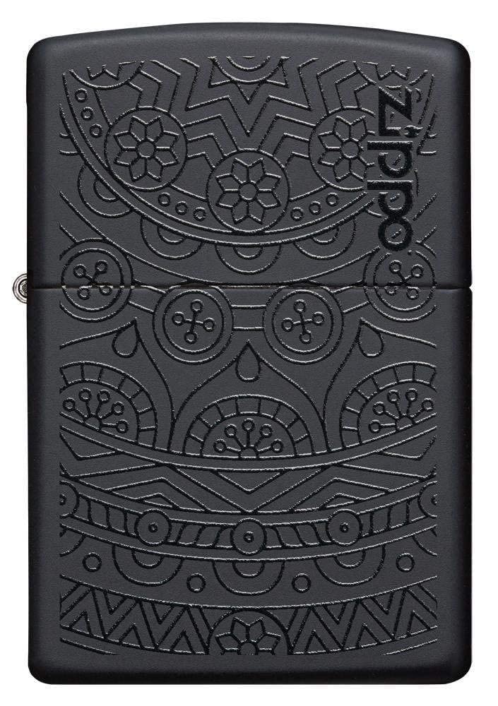 Zippo Gothic Window Design Armor® Black Ice® Pocket Lighter