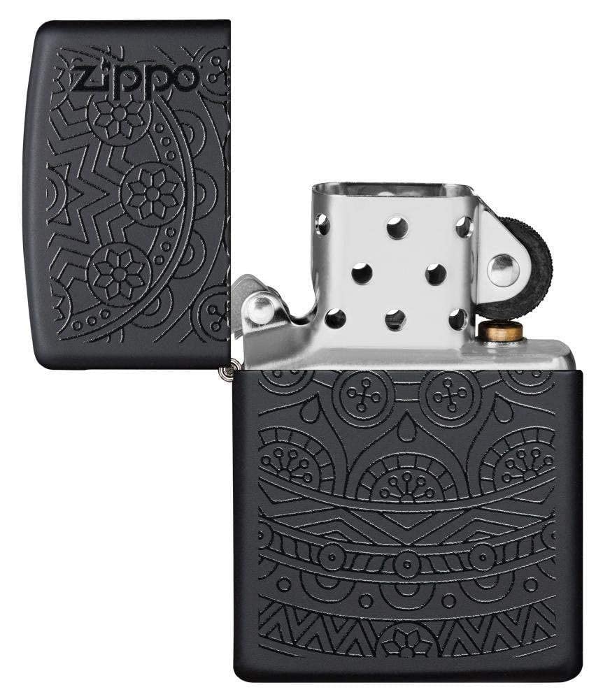 Zippo Gothic Window Design Armor® Black Ice® Pocket Lighter