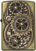 Zippo Lighter Antique Gear Metal Brass Barrel