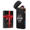 Coquimbo Fathers Day Dad Gifts for Men Him Husband from Daughter Son Wife, Electric Lighter USB Rechargeable Windproof Flameless Dual Arc Plasma Lighters for Candle Incense Camping (Black)