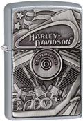 Zippo Harley-Davidson Motor Flag Emblem Street Chrome Pocket Lighter