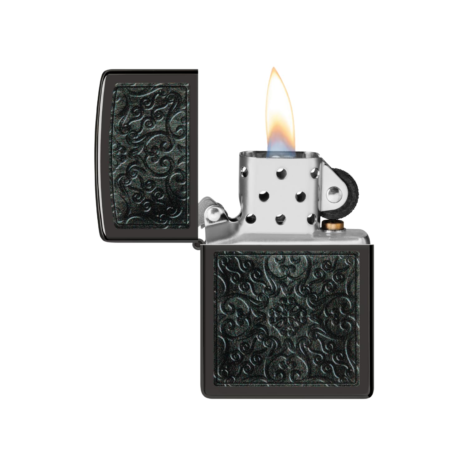 Zippo Gothic Window Design Armor® Black Ice® Pocket Lighter