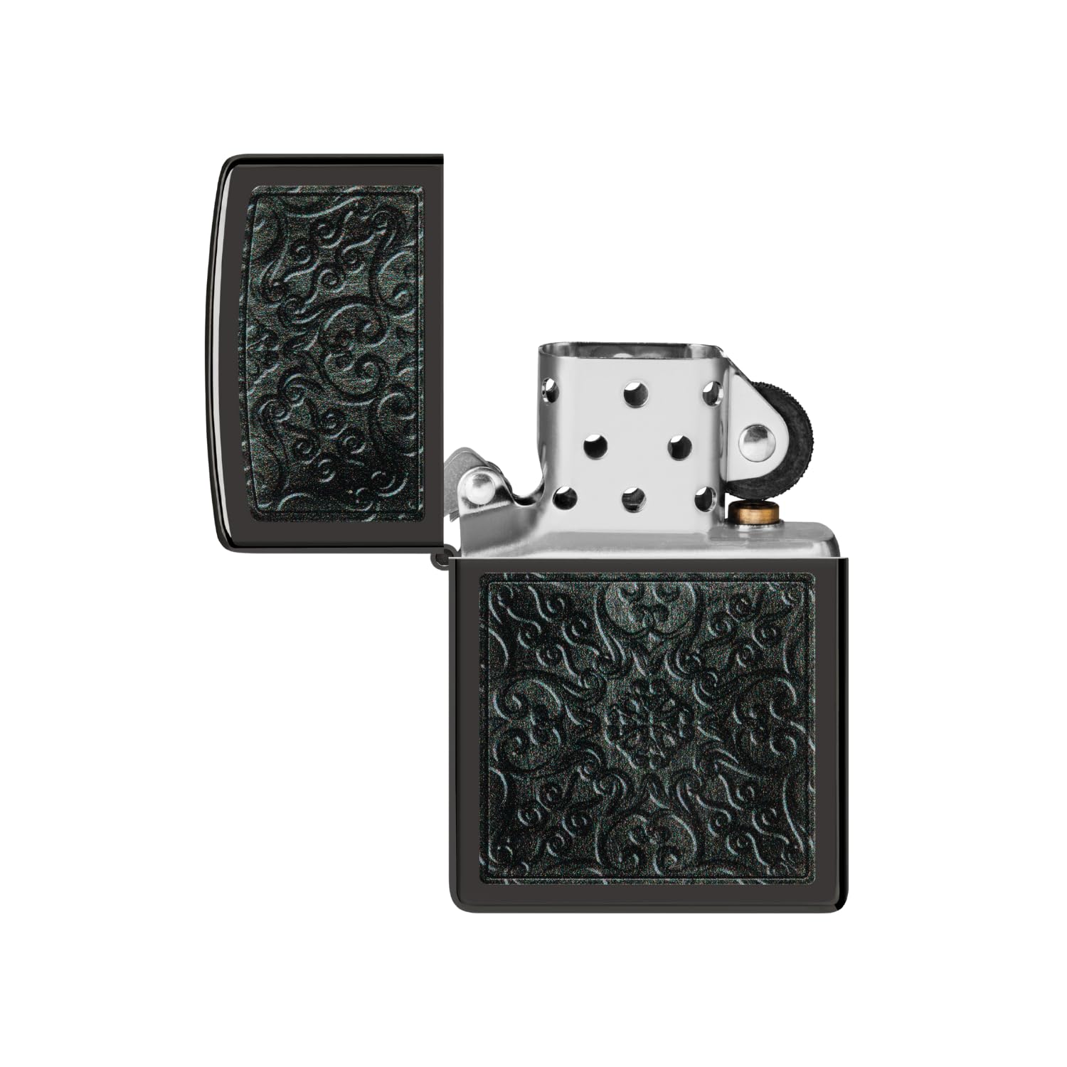 Zippo Gothic Window Design Armor® Black Ice® Pocket Lighter