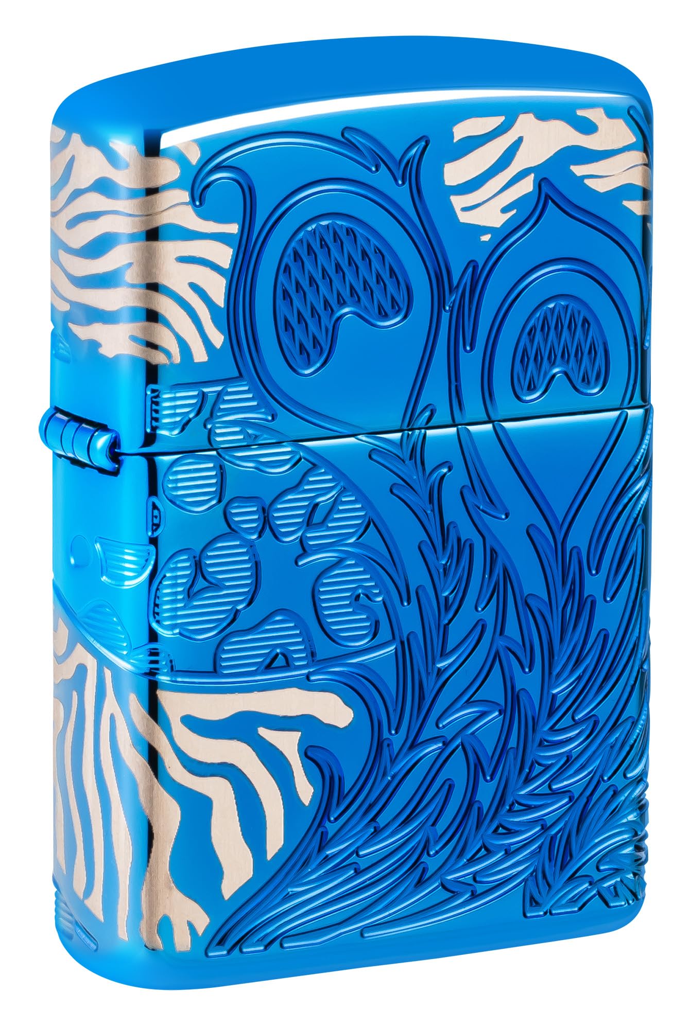 Zippo Animal Flair Design Armor High Polish Blue Pocket Lighter