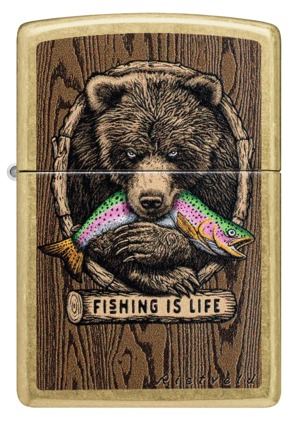 Zippo Animal Flair Design Armor High Polish Blue Pocket Lighter